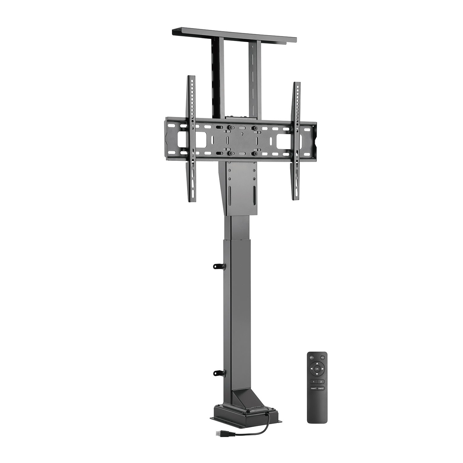 018-6064_1.jpg Soporte elevador motorizado para TV Kimex 49"-65" con ajuste remoto y integración elegante