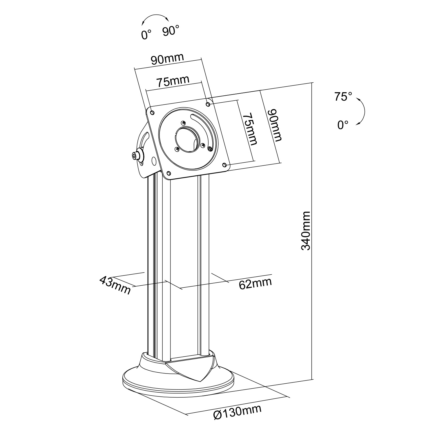 091-0007_1.jpg Soporte de mesa KIMEX 091-0007 para tablets VESA 75x75